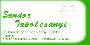 sandor tapolcsanyi business card